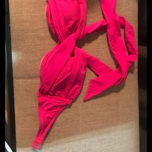 Sea folly Convertible Bandeau Top swimwear in pink